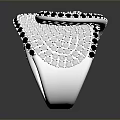 Fashionable Silver Ring With Unique Twisted Design And Sparkling Gems Inlaid