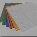 Corrugated Building Components in Various Colors for Durable Roofing and Siding Applications 3d model