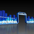 Modern Illuminated Archway Design With New Pattern Promoting The Future 3d model