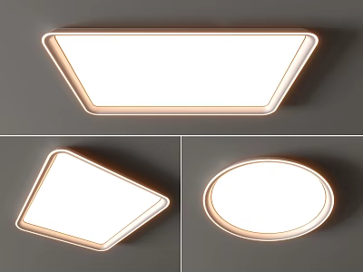 Ceiling lamp square ceiling lamp round geometric ultra-thin bedroom living room children's room simple 3d model