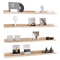 Modern simple wall shelf bookshelf 3d model