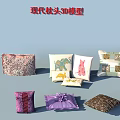 Modern Decorative Pillows 3D Models With Various Patterns Colors And Designs