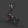 Black Elliptical Stepper Machine for Sports Fitness with LCD Monitor and Red Details