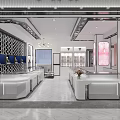 Modern Luxury Jewelry Store Interior Design With Glass Display Cases White Counter And Marble Floor