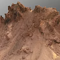 Natural Desert Scenery Featuring Red Rock Formations and Tall Eroded Cliffs