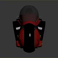 Sleek Red Motorcycle Featuring Black Accents Green Wheel Rims And Futuristic Design