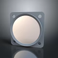 Square Metal Frame With Circular Transparent Disc And Four Mounting Holes