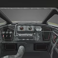 Airplane Cockpit Interior With Control Panels Dials Console And Pilot Seat 3d model