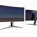 High Quality AOC Curved Gaming Monitors With Stylish Stand And Red Accents