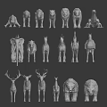 Reptile Low Poly 3D Models Collection With Geometric Design And Digital Art Style