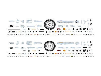 Assorted Mechanical Hardware Components Collection With Gears Bolts Screws And Nuts 3d model