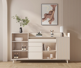 Modern Sideboard Cream Sideboard 3d model