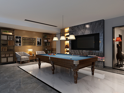 American billiard room 3d model