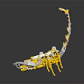 Yellow and White Scorpion Character with Intricate Segmented Limbs and Artistic 3D Design