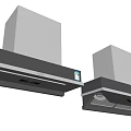 Modern Kitchen Appliance Range Hood With Black Silver Design And Control Panel