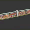 Modern Multi Tiered Display Shelves With Colorful Items And Reflective Surface