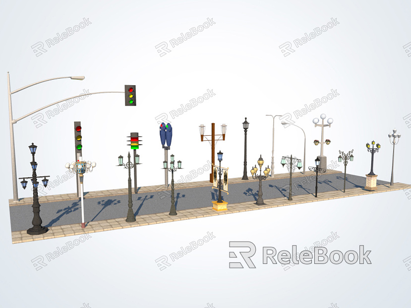 Modern Street Light Traffic Light Outdoor Light model