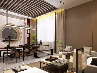 New Chinese Tea Room 3d model