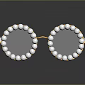Lustrous Pearl Earrings With Golden Circular Frame And Shiny Beads Design