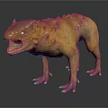 Orange Spiked Fantasy Creature With Open Mouth Sharp Teeth And Aggressive Stance