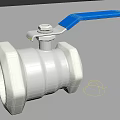 Silver Metal Pipe Ball Valve With Blue Handle For Industrial Applications