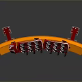 Roller Coaster Structure With Orange Track Red Pillars And Seats