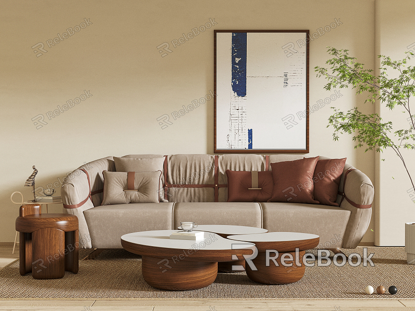 Quiet Three-Person Sofa model