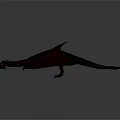 Red And Black Mythical Dragon With Lava Textured Wings And Horns