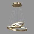 Modern Multi Ring Chandeliers in Silver and Gold Metallic Circular Design 3d model