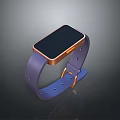 Modern Stylish Smart Bracelet With Blue Strap Copper Frame And Black Screen