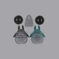 Cute Soft Furry Plush Toys With Big Eyes In Gray Blue Black And White