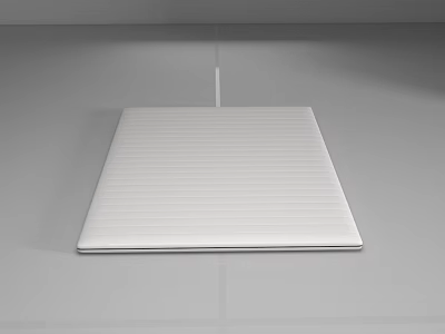 Clean White Square Object With Horizontal Stripes On Gray Surface 3d model