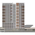 Modern High Rise Residential Building With Multiple Floors And Ground Floor Structure