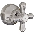 Polished Chrome Wall Mounted Faucet With Cross Handle For Modern Bathroom