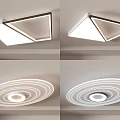 Modern Ceiling Lamp Simple Ceiling Lamp Atmospheric High-end Living Room Lamp Bedroom Lamp Geometric Lamp Set 3d model