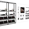 Modern Multi Tiered Black Frame Display Shelves With Handbags Shoes And Small Items
