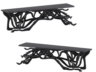 Black Console Tables Featuring Branch Like Legs And Modern Artistic Design 3d model