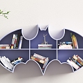 Modern Animal Shaped Bookshelf Children's Toy Storage Rack Kindergarten Storage Rack Bat Bookshelf 3d model