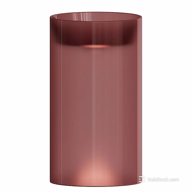 Modern Pink Ceramic Bathroom Washbasin Featuring Sleek Vertical Lines Design 3d model