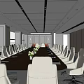 Modern Meeting Room Meeting Tables and Chairs 3d model