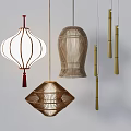 New Chinese Chandelier Rattan Chandelier 3d model