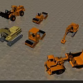 Various Heavy Duty Functional Vehicles Including Bulldozer Excavator And Truck Models