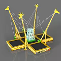 Giraffe Themed Playground Equipment With Colorful Trampoline Areas For Kids Fun