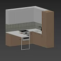 Light Oak Kitchen Cabinets With White Upper Units Vertical Striped Tile Backsplash And Oven Countertop