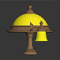 Vintage Table Lamp With Brass Base White Lampshade And Decorative Design