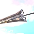 Futuristic Passenger Aircraft Flying Through Colorful Cloudy Sky With Sleek Aerodynamic Design