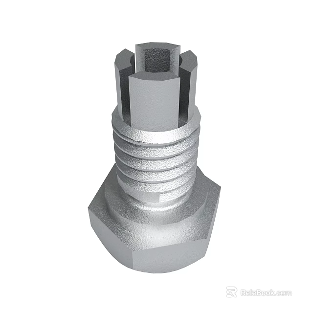 Durable Stainless Steel Mechanical Bolt With Hexagonal Base And Threaded Shaft 3d model 