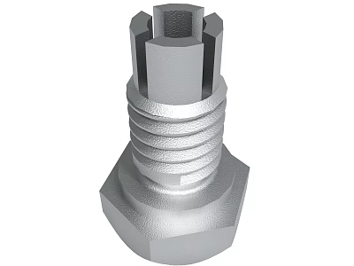 Durable Stainless Steel Mechanical Bolt With Hexagonal Base And Threaded Shaft 3d model
