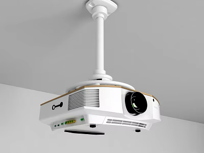 Ceiling Mounted Projection Monitoring Device With White Modern Design And Compact Structure 3d model
