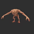 Game Movie Character Slim Humanoid with Large Yellow Eyes and Long Limbs